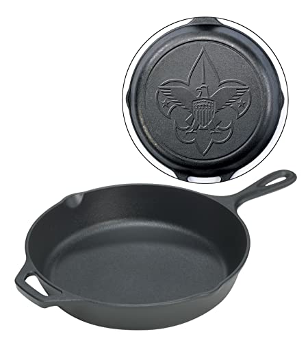 Lodge L10SK3BS Boy Scouts of America Cast Iron Skillet, Pre-Seasoned, 12-inch Black