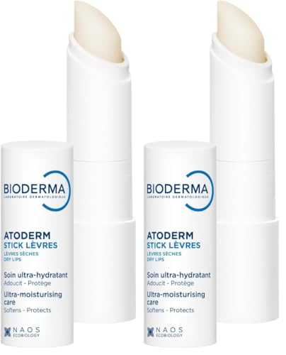 Bioderma Atoderm Stick Levres Moisturising and Soothing Lip Balm (Dry, Chapped, Sensitive Lips) 4g (Pack of 2)