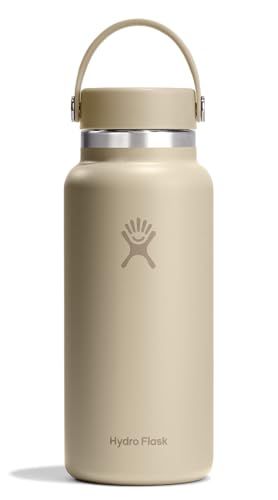Hydro Flask Wide Mouth Water Bottle with Flex Cap, 32 oz Capacity, Oat