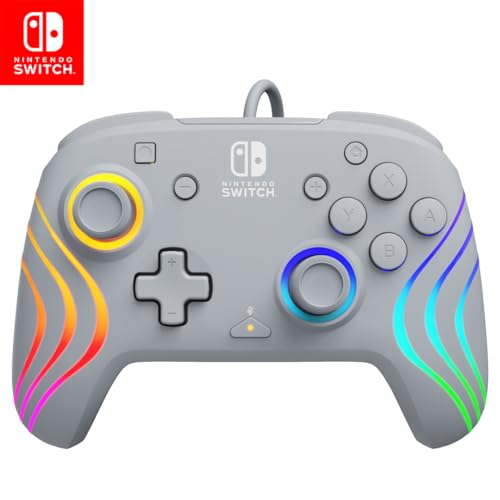 PDP Afterglow™ Wave Wired LED Controller for Nintendo Switch, Nintendo Switch/OLED - Grey