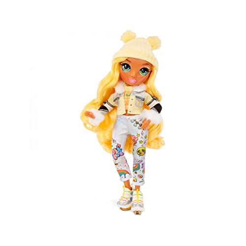 Rainbow High Winter Break Sunny Madison – Yellow Fashion Doll and Playset with 2 Designer Outfits, Pair of Skis & Accessories,574774EUC