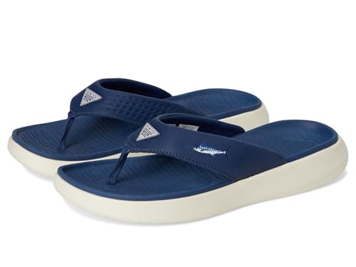 Columbia Men's Boatside Fish Flip Sport Sandal, Carbon/Chalk, 15