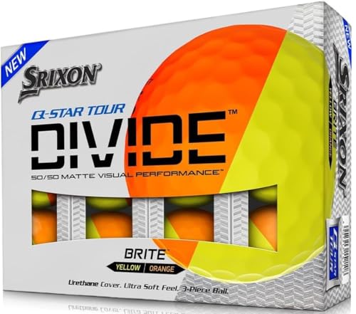 Srixon Q-Star Tour Divide-Orange Yellow-Dozen,One Size,10306802