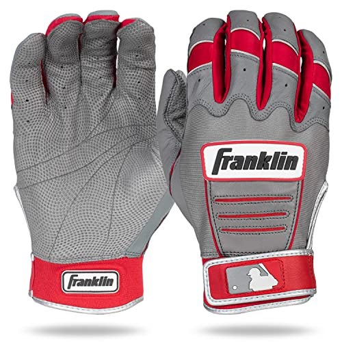 Franklin Sports MLB Adult CFX Pro Batting Glove, Pair, Small, Grey/Red