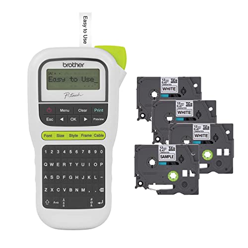 Brother P-Touch, PTH110BP, Easy Portable Label Maker Bundle (4 label tapes included)
