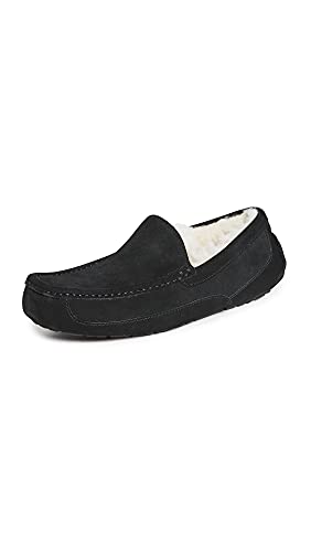 UGG Men's Ascot Slipper, Black Suede, 17 M US
