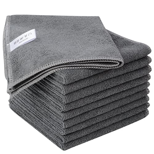 KinHwa Dish Cloths for Washing Dishes with Scrub Side (Gray, 12inch 10)