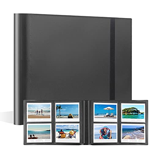 Photo Album with 160 Pockets for Fujifilm Instax Wide 300 Camera, for Polaroid 600 Photo Album, Albums for Polaroid Now+ Now OneStep2 OneStep+ 600, Instant Camera POP Lab (Black)