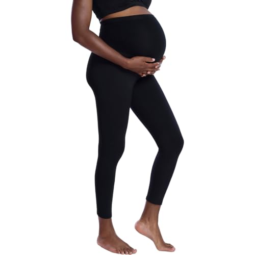 Motherhood Maternity Women's Maternity Essential Stretch Full Length Secret Fit Belly Leggings, black, Medium