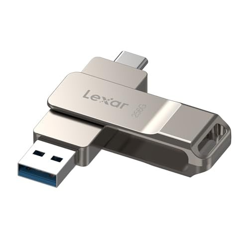 Lexar D40E 256GB Dual USB 3.2 Gen 1 Type-C Jump Drive, Champagne Silver