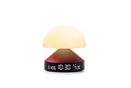 Lexon MINA SUNRISE LED Lamp w LCD Alarm Clock-Dark Red