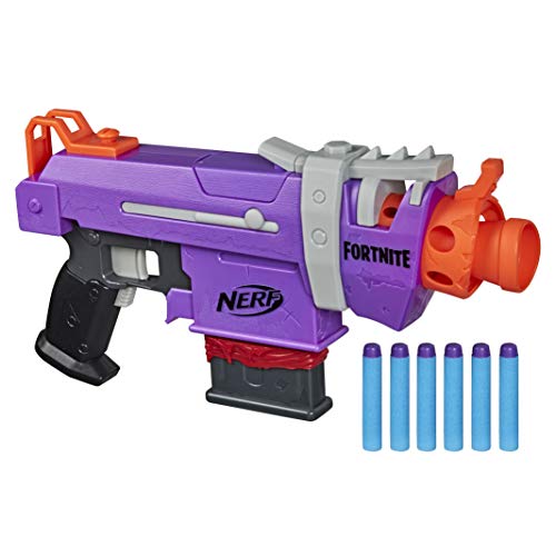 NERF E8977 Fortnite SMG-E Blaster - Motorized Dart Blasting - 6-Dart Clip, 6 Official Elite Darts - for Youth, Teens, Adults