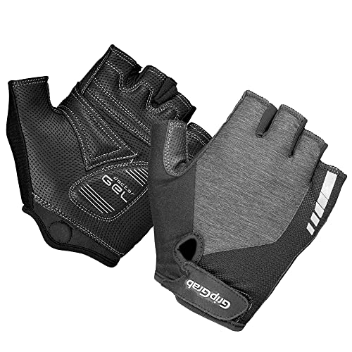GripGrab Women's ProGel Padded Short Finger Cycling Gloves 4 mm DoctorGel Padding Summer Cycling Gloves, Grey, S