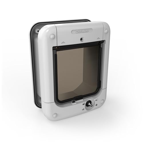 Cat Mate Microchip Activated Cat Flap, For Cats and Small Dogs, Easy Installation in UPVC Doors, Glass, and Wooden Doors - White
