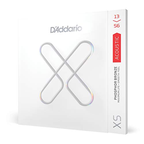 D'Addario Guitar Strings - XS Phosphor Bronze Coated Acoustic Guitar Strings - XSAPB1356 - Maximum Life with Smooth Feel & Exceptional Tone - For 6 String Guitars - 13-56 Medium