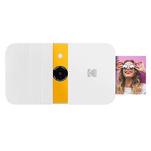 KODAK Smile Instant Print Digital Camera – Slide-Open 10MP Camera w/2x3 ZINK Printer (White/Yellow) Sticker Edition.