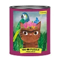 Mudpuppy Frida Catlo Artsy Cat Puzzle Tin, 100 Pieces, 12”x12” – Perfect Family Puzzle for Ages 6+ - Colorful Feline Portraits Inspired by Great Artists – Paint Can Package – Fun Indoor Activity