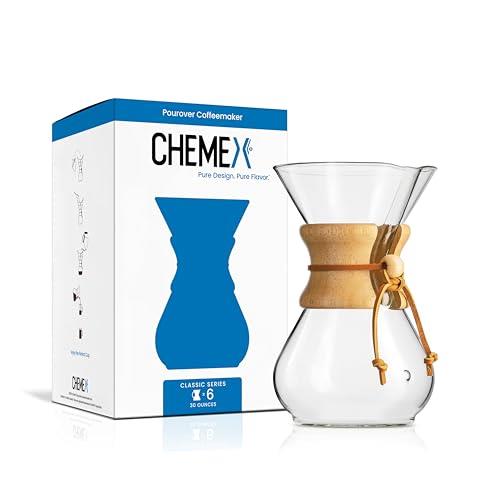 Chemex CM-6A Six Cup Classic Filter Drip Coffeemaker, 30oz,Multi