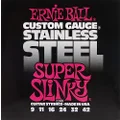 Ernie Ball Super Slinky Stainless Steel Electric Guitar Strings, 9-42 Gauge (P02248)