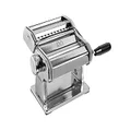 Marcato Atlas Pasta Machine, Stainless Steel, Silver, Includes Pasta Cutter, Hand Crank and Instruction (8320) 150 mm