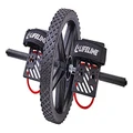 Lifeline Power Wheel for At Home Full Body Functional Fitness Strength including Abs & Core, Lower Body and Upper Body with Foot Straps for More Workout Options, Black