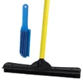 Evriholder FURemover Broom with Squeegee and Lint Brush Combo, Made from Natural Rubber, Multi-Surface and Pet Hair Removal, Telescoping Handle that Extends from 3 ft to 5 ft