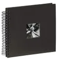 Hama Fine Art Photo Album, 50 Black Pages (25 Sheets), Spiral Album 28 x 24 cm, with Cut-Out Window, Black