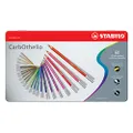 STABILO 1460-6 Carbothello Chalk-Pastel Coloured Pencils, Metal Box, Pack of 60