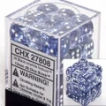 Chessex Dice d6 Sets: Nebula Black with White - 12mm Six Sided Die (36) Block of Dice