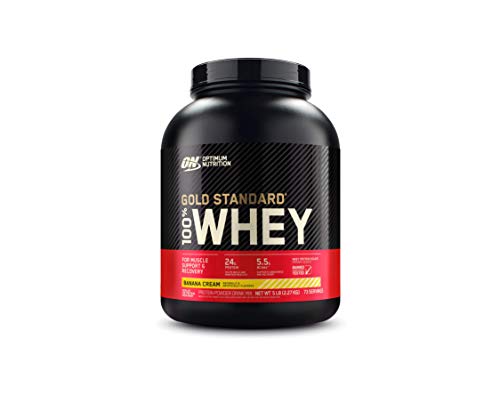 OPTIMUM NUTRITION GOLD STANDARD 100% Whey Protein Powder, Banana Cream, 5 Pound