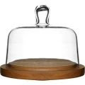 Sagaform Oak Cheese Dome with Hand-Blown Glass Lid