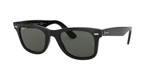 Ray-Ban RB2140 Original Wayfarer Sunglasses, Black/Polarized Green, 54 mm