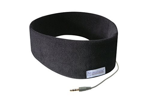 SleepPhones AcousticSheep Classic | Corded Headphones for Sleep, Travel, and More | The Original and Most Comfortable Headphones for Sleeping | Midnight Black - Fleece Fabric (Size M)
