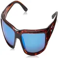 Costa del Mar Men's Fantail Polarized Iridium Rectangular Sunglasses, Tortoise Frame Blue Mirror Glass - W580, 58.9 mm