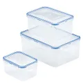 LOCK & LOCK Easy Essentials Food Storage lids/Airtight containers, BPA Free, 6-Piece, Clear