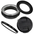 Fotodiox 62mm Macro Reverse Ring Filter Kit Compatible with 62mm Filter Thread Lenses to Nikon F-Mount Cameras - with UV Filter, Mechanical Aperture Control Adapter, and Cap