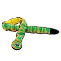 Outward Hound Invincibles Snake Stuffingless Durable Tough Plush Dog Squeaky Toy, 12-Squeakers, Ginormous, Green