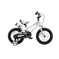 RoyalBaby Freestyle Kid’s Bike, 12 inch with Training Wheels, White, Gift for Boys and Girls