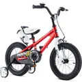 Royalbaby Freestyle Kid’s Bike, 14 inch with Training Wheels, Red, Gift for Boys and Girls