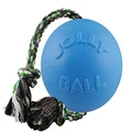 Jolly Pets Romp-n-Roll Rope and Ball Dog Toy, 8 Inches/Large, Blueberry, All Breed Sizes