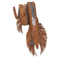 Levy's Leathers 2.5" Suede Guitar Strap with Native American Inspired Feather and Fringe Design; Honey Brown Color (MS17AIF-004)