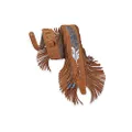 Levy's Leathers 2.5" Suede Guitar Strap with Native American Inspired Feather and Fringe Design; Honey Brown Color (MS17AIF-004)