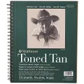 Strathmore 412-9 400 Series Toned Tan Sketch Pad, 9"x12" Wire Bound, 50 Sheets