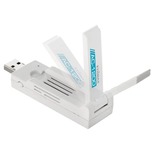 Edimax EW-7822UAC AC1200 Dual-Band USB3.0 Adapter with Adjustable Foldaway Antenna for Optimum High Performance White