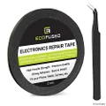 Eco-Fused Adhesive Sticker Tape for Use in Cell Phone Repair - 2mm Tape - Also Including 1 Pair of Tweezers/Eco-Fused Microfiber Cleaning Cloth (Black)