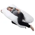 Pregnancy Pillow, Full Body Maternity Pillow with Contoured U-Shape by Bluestone, Back Support