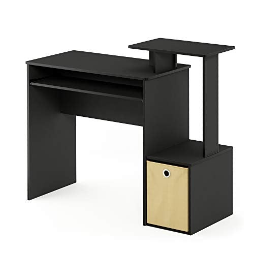 Furino Econ Home Office Computer Writing Desk, Black/Brown, Multi Type, Width 39.4 x Depth 15.7 x Height 34.3 inches (100 x 40 x 87 cm)