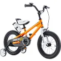 RoyalBaby Freestyle Kid’s Bike, 14 inch with Training Wheels, Orange, Gift for Boys and Girls