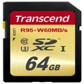 Transcend 64 GB High Speed 10 UHS-3 Flash Memory Card 95/60 MB/s (TS64GSDU3)