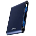 Silicon Power Rugged Armor A80 IEC 529 IPX7 Shockproof / Waterproof 2.5-Inch USB 3.0 Military Grade Portable External Hard Drive, 2TB, Blue